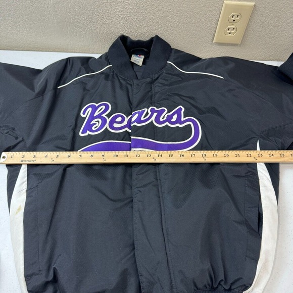 Russell Athletic Men's Bears Full Zip Bomber Jacket Long Sleeve Black Size M VTG - Picture 11 of 13